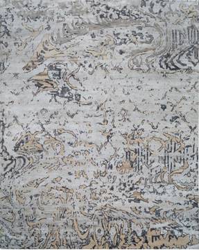 Modern Grey Hand Knotted 8'0" X 10'0"  Area Rug 903-136134