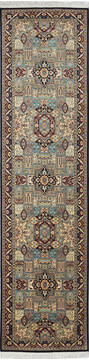 Pak-Persian Blue Runner Hand Knotted 2'7" X 10'2"  Area Rug 700-137086