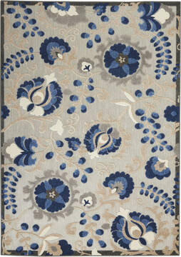 Nourison Aloha Blue Rectangle 6x9 ft Polypropylene Carpet 140605