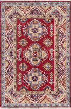 Kazak Red Hand Knotted 3'3" X 5'0"  Area Rug 700-145653