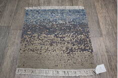 Jaipur Blue Square Hand Knotted 2'0" X 2'0"  Area Rug 124-146983