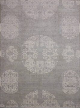 Jaipur White Hand Knotted 9'0" X 12'5"  Area Rug 124-147651