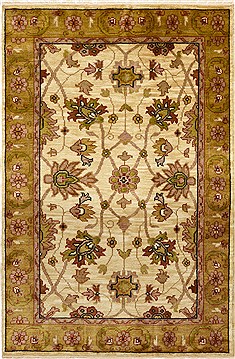 Jaipur Beige Hand Knotted 4'0" X 5'11"  Area Rug 100-15635