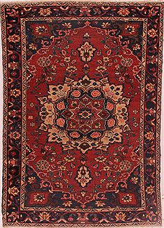 Persian Bakhtiar Red Rectangle 5x7 ft Wool Carpet 16394