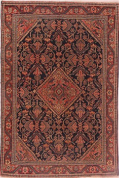 Persian Moshk Abad Blue Rectangle 4x6 ft Wool Carpet 16403