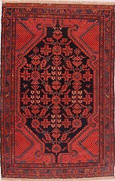 Persian Bakhtiar Blue Rectangle 4x6 ft Wool Carpet 16412