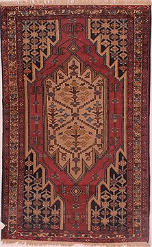 Mazlaghan Blue Hand Knotted 4'1" X 6'7"  Area Rug 400-16414