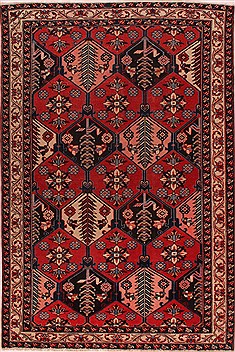 Persian Bakhtiar Red Rectangle 7x10 ft Wool Carpet 16425