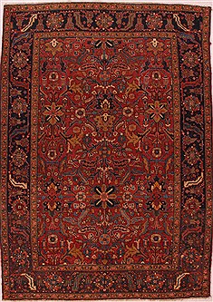 Persian Heriz Red Rectangle 7x10 ft Wool Carpet 16427