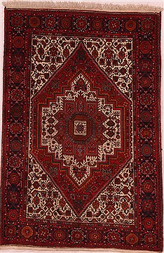 Zanjan Red Hand Knotted 3'4" X 4'10"  Area Rug 400-16448