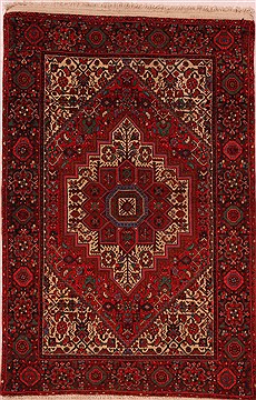 Zanjan Red Hand Knotted 3'4" X 5'0"  Area Rug 400-16453