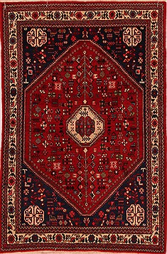 Persian Abadeh Red Rectangle 3x5 ft Wool Carpet 16454