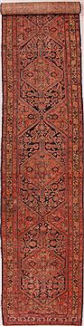 Malayer Purple Runner Hand Knotted 3'5" X 20'8"  Area Rug 400-16488
