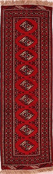 Persian Bokhara Red Runner 6 to 9 ft Wool Carpet 16520