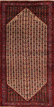 Persian Hamedan Beige Rectangle 6x9 ft Wool Carpet 16526
