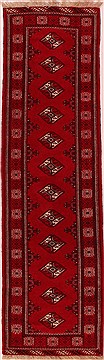 Persian Bokhara Red Runner 6 to 9 ft Wool Carpet 16534