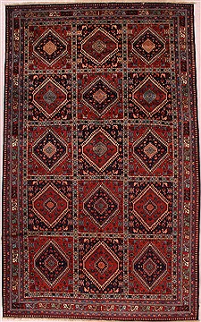 Persian Yalameh Blue Rectangle 7x10 ft Wool Carpet 16538