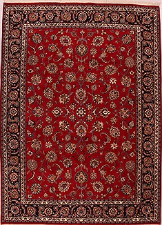 Persian Mashad Red Rectangle 8x11 ft Wool Carpet 16544