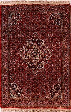 Persian Bidjar Red Rectangle 4x6 ft Wool Carpet 16643