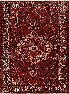 Persian Bakhtiar Red Rectangle 9x12 ft Wool Carpet 16692