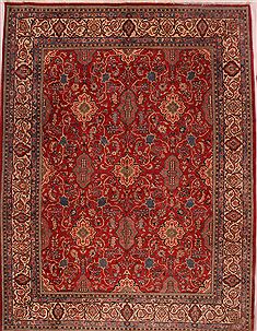 Persian sarouk Red Rectangle 9x12 ft Wool Carpet 16694