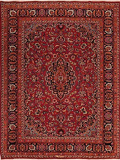 Persian Mashad Purple Rectangle 8x11 ft Wool Carpet 16708
