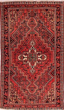 Persian Hamedan Grey Rectangle 5x8 ft Wool Carpet 16715