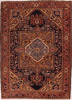 Persian Heriz Blue Rectangle 8x10 ft Wool Carpet 16733