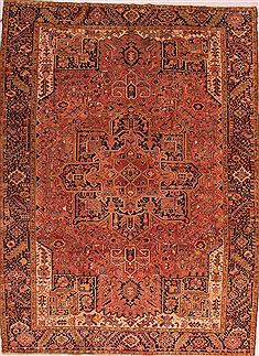 Persian Heriz Red Rectangle 9x13 ft Wool Carpet 16735