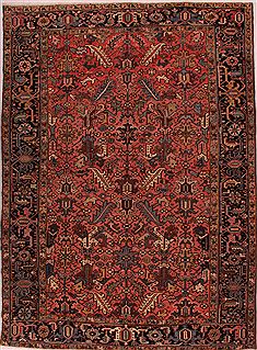 Persian Heriz Purple Rectangle 8x11 ft Wool Carpet 16747