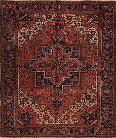 Persian Heriz Purple Rectangle 7x9 ft Wool Carpet 16758