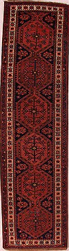 Malayer Blue Runner Hand Knotted 3'7" X 13'7"  Area Rug 400-16761
