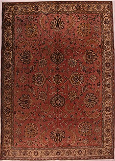 Persian Tabriz Purple Rectangle 9x13 ft Wool Carpet 16781