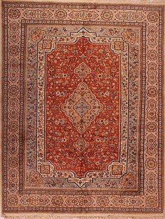 Persian Tabriz Red Rectangle 9x12 ft Wool Carpet 16783