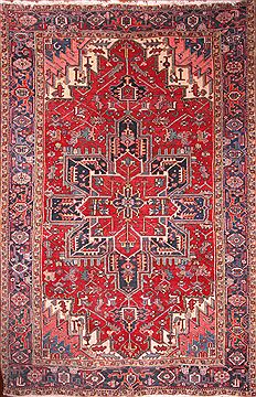 Persian Heriz Red Rectangle 7x10 ft Wool Carpet 16931