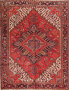 Persian Heriz Red Rectangle 9x12 ft Wool Carpet 16953
