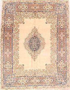 Persian Kerman Yellow Rectangle 8x10 ft Wool Carpet 16956