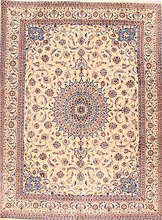 Persian Nain White Rectangle 10x13 ft Wool Carpet 16960