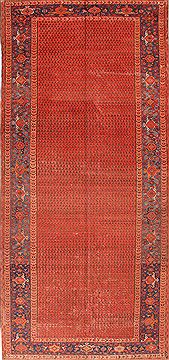 Malayer Red Hand Knotted 6'2" X 14'1"  Area Rug 400-16962