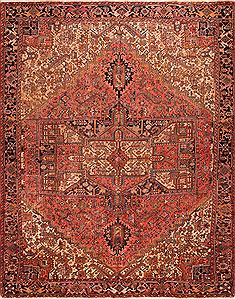 Persian Heriz Red Rectangle 10x13 ft Wool Carpet 16963