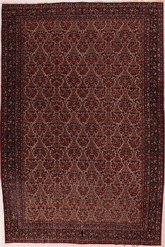 Varamin Red Hand Knotted 7'2" X 10'9"  Area Rug 400-17011
