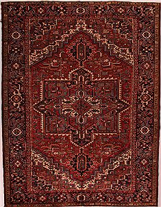 Persian Heriz Red Rectangle 9x12 ft Wool Carpet 17018