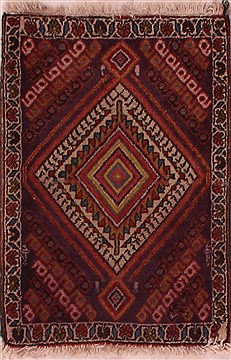 Joshaghan White Square Hand Knotted 1'2" X 1'3"  Area Rug 400-17057