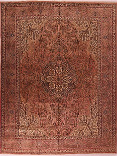 Persian Tabriz Purple Rectangle 10x13 ft Wool Carpet 17087