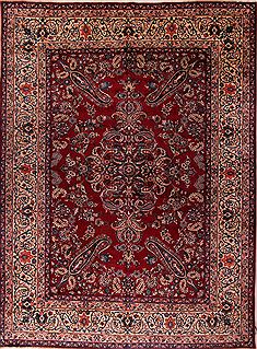 Yazd Red Hand Knotted 10'1" X 13'6"  Area Rug 400-17097