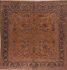 Persian Tabriz Purple Square 9 ft and Larger Wool Carpet 17119