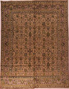 Persian Tabriz Purple Rectangle 10x13 ft Wool Carpet 17125