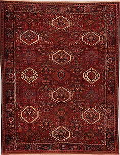 Gharajeh Red Hand Knotted 9'8" X 12'5"  Area Rug 400-17148