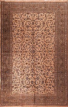 Kashan White Hand Knotted 11'0" X 16'8"  Area Rug 400-17215