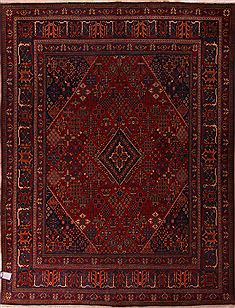 Persian Joshaghan Red Rectangle 10x14 ft Wool Carpet 17278
